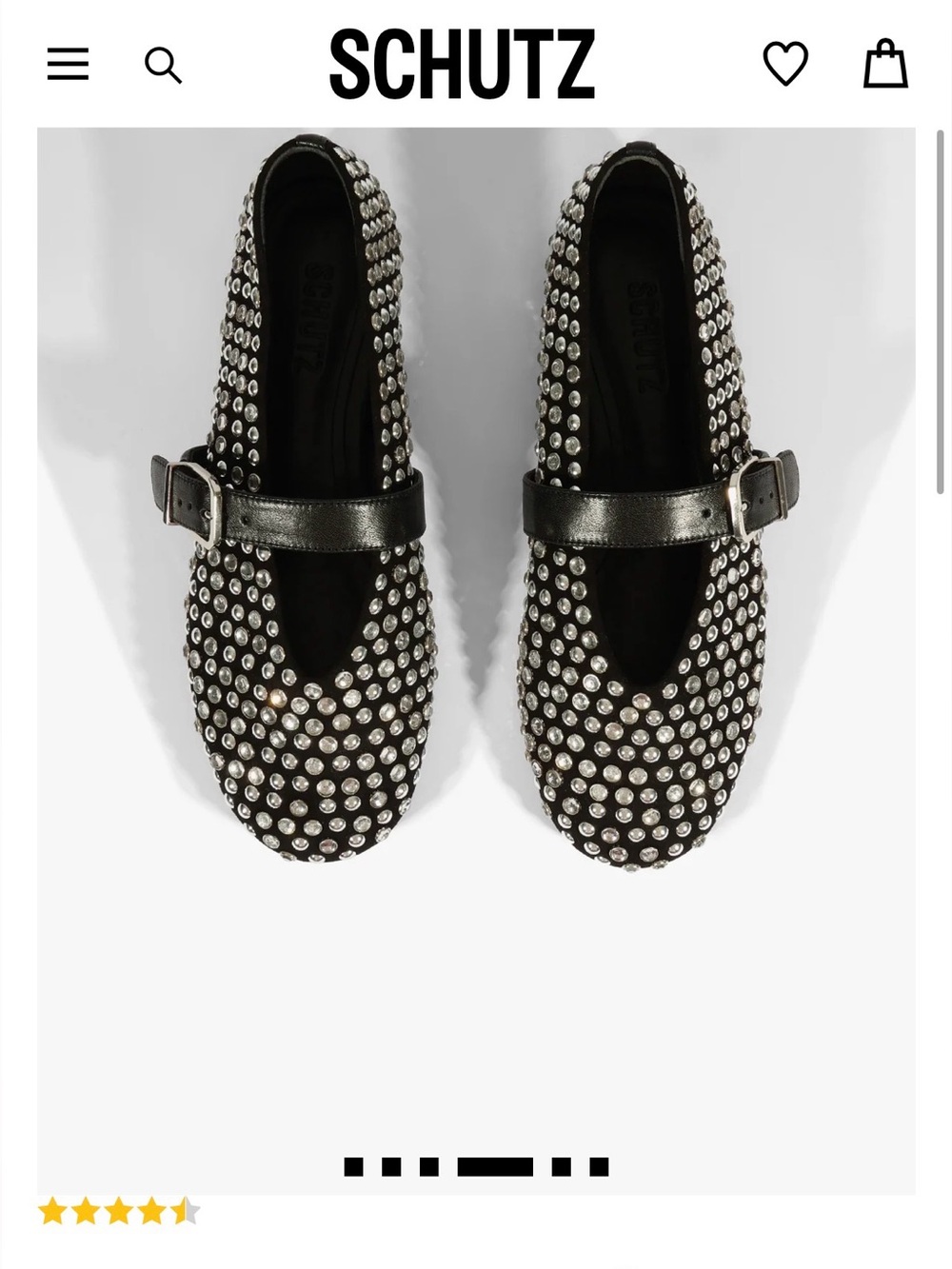SCHUTZ Black Suede Studded Mary Jane Flats (NEVER WORN)